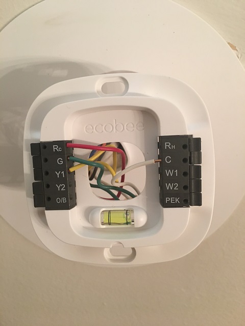 Thermostat wiring with four wires relocated to new spots