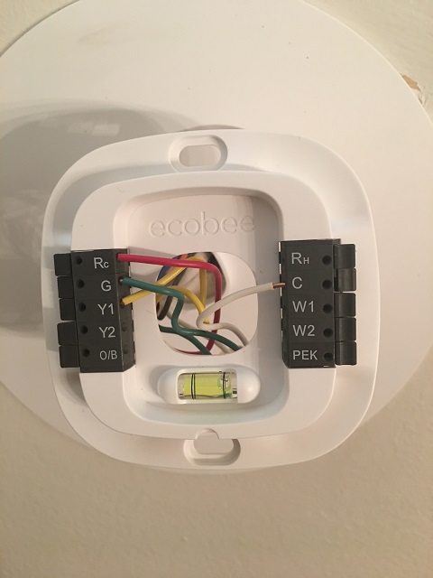 Thermostat wiring with four wires relocated to new spots